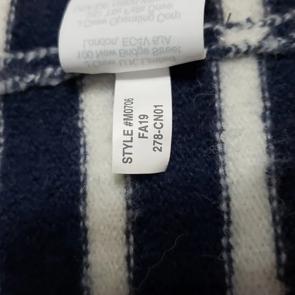 Madewell Cozy Walker Striped Cardigan, Color Dark Nightfall, Size L