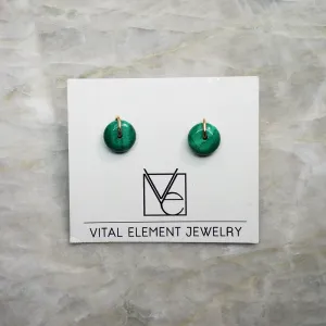 Malachite Stud Earrings :: Made To Order