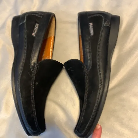 Mephisto cool air Algoras mens slip on black suede loafer driving shoes size 7.5