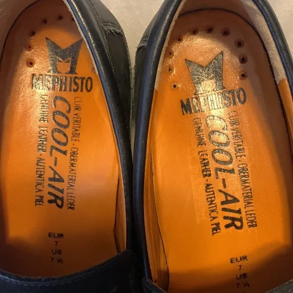 Mephisto cool air Algoras mens slip on black suede loafer driving shoes size 7.5