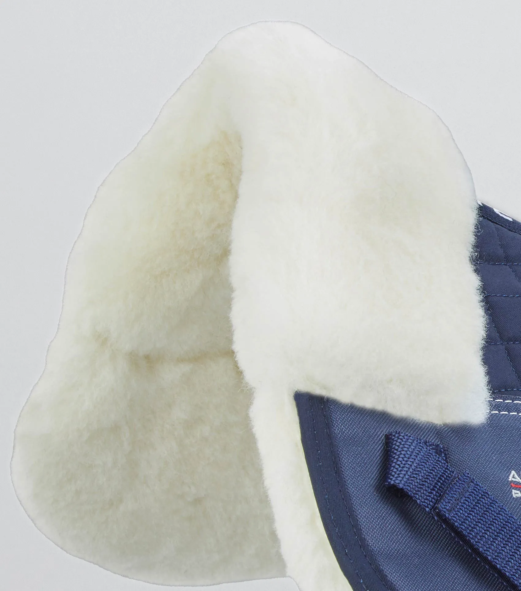 Merino Wool Saddle Pad - Half Pad Navy/Natural Wool