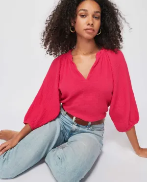 Nation LTD - Mimi Romance Blouse - Hibiscus