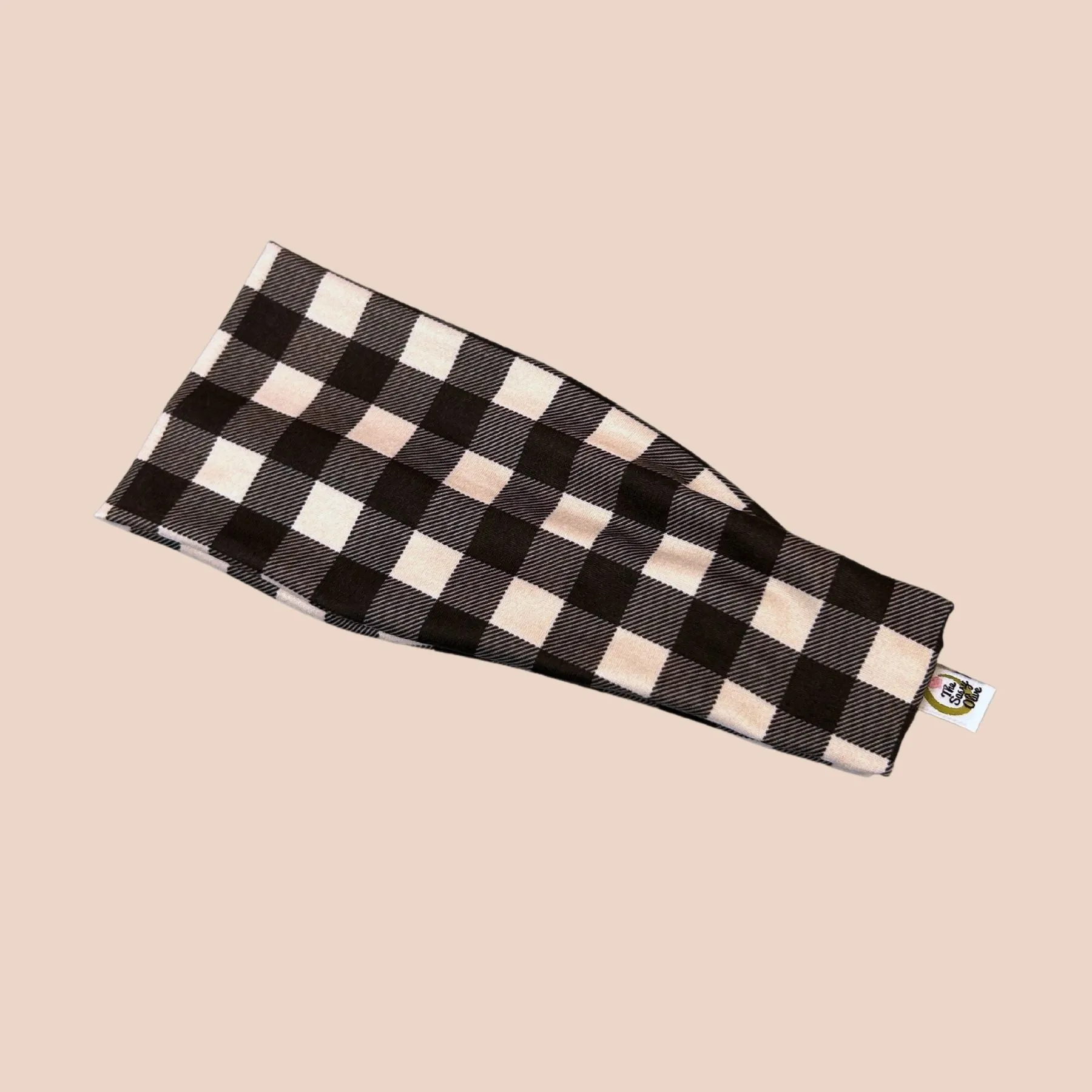 Natural Buffalo Plaid Stretch Headband