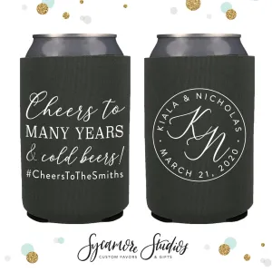 Neoprene Wedding Can Cooler #138 - Cheers to Many Years