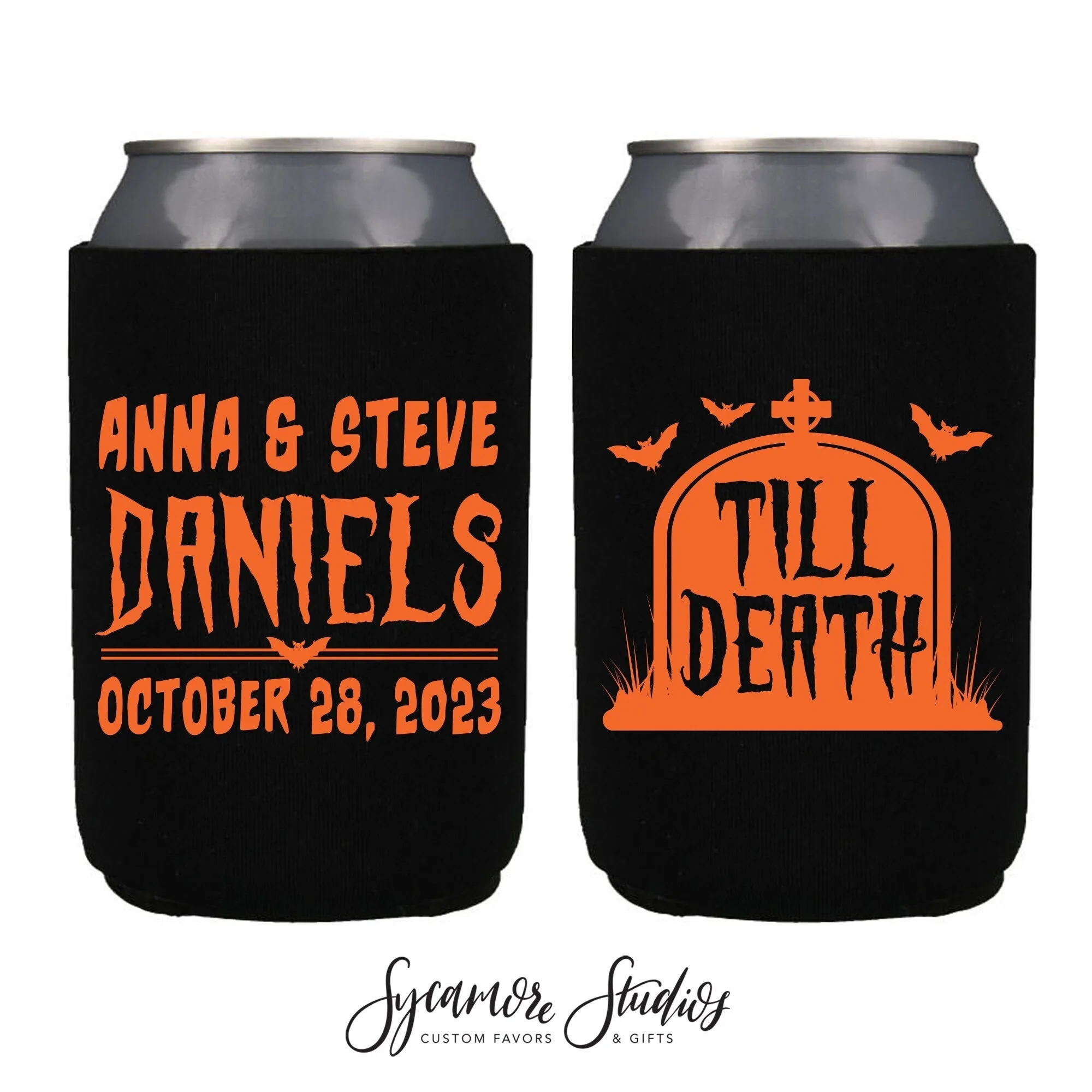 Neoprene Wedding Can Cooler #176N - Till Death Do Us Part