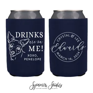 Neoprene Wedding Can Cooler #235N - Drinks are on me