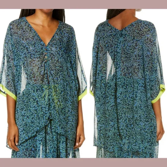 NEW $78 Free People‎ Intimately FP [ Small ] Sleepin In Shirt in Navy Blue Green