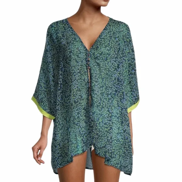 NEW $78 Free People‎ Intimately FP [ Small ] Sleepin In Shirt in Navy Blue Green