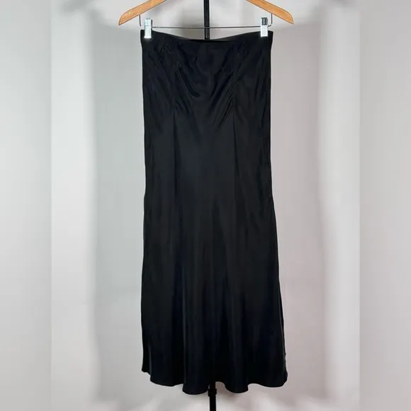 New JCrew Cupro-blend flared slip skirt