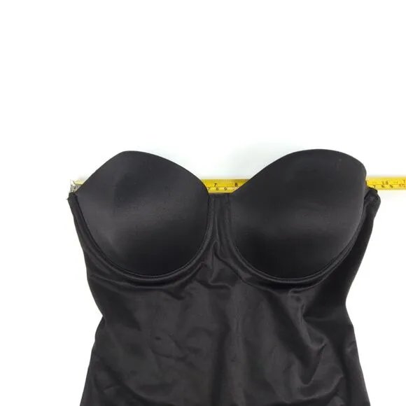NEW Miraclesuit Shape Away Strapless Shaping Bodysuit Bustier Slimming 38C Black
