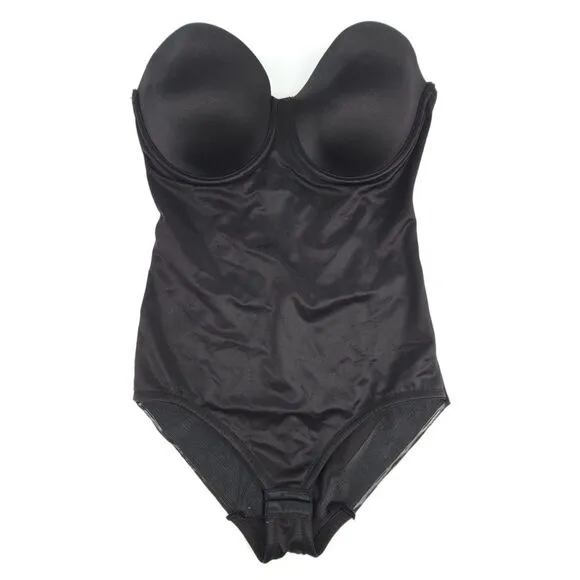 NEW Miraclesuit Shape Away Strapless Shaping Bodysuit Bustier Slimming 38C Black