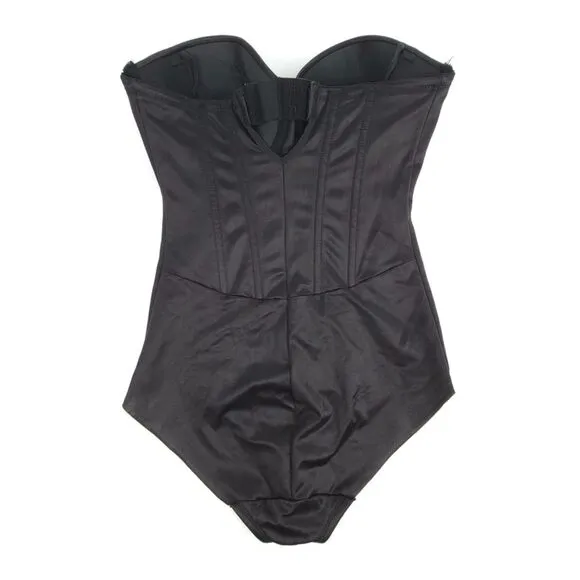 NEW Miraclesuit Shape Away Strapless Shaping Bodysuit Bustier Slimming 38C Black