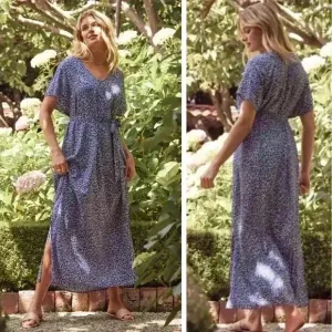 NEW Sumersalt Easy Breezy Voile Maxi Dress Beach Twilight Floral Resortwear