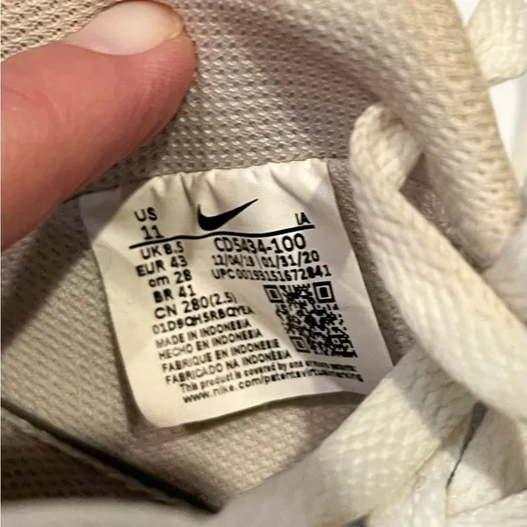Nike court vision low triple white sneakers 11