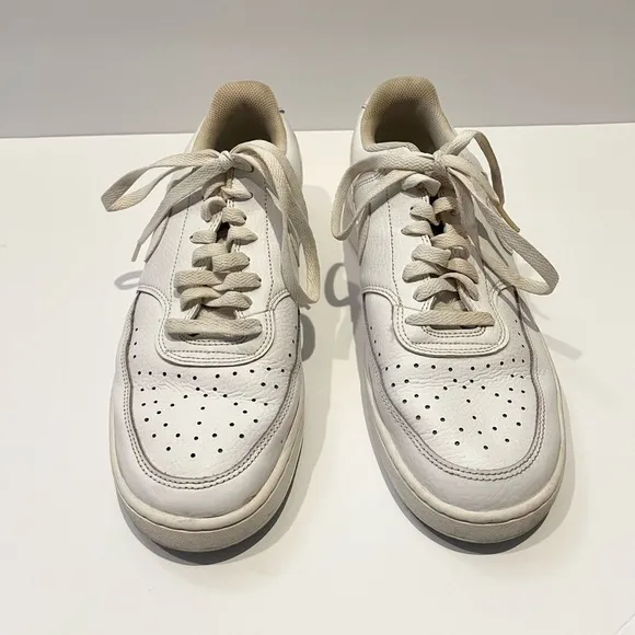 Nike court vision low triple white sneakers 11