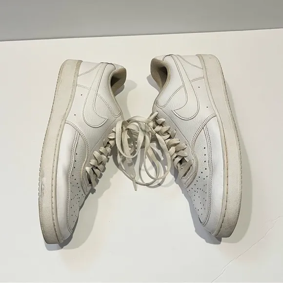 Nike court vision low triple white sneakers 11