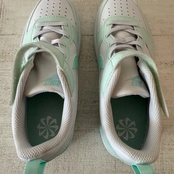 Nike Green and White Sneakers with Velcro Strap