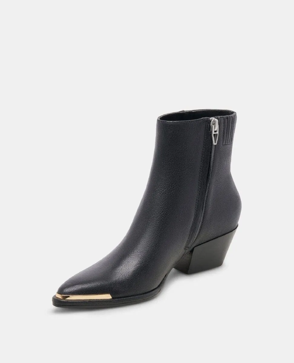 Nonah Booties Black Leather