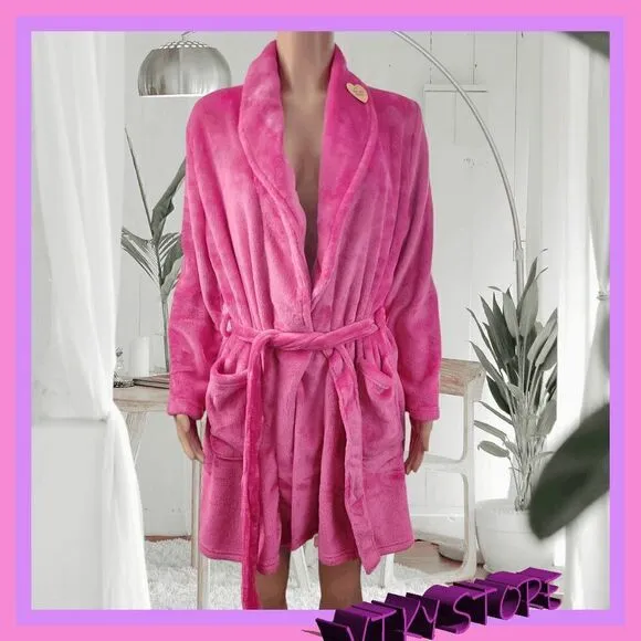 NWT Golden Back Bliss: {Juicy Couture} Pink Sherpa Robe, L/XL NWT