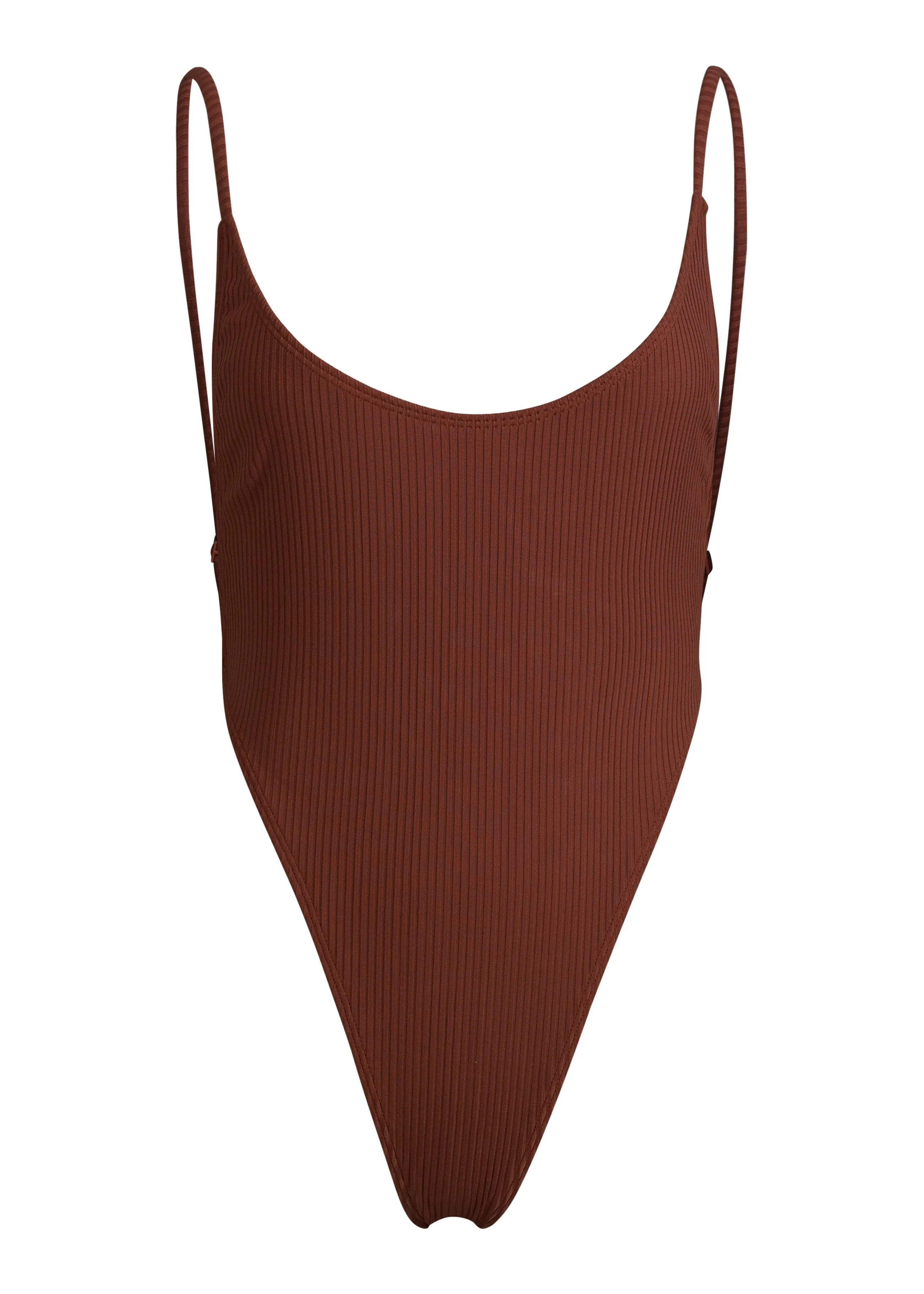 OASIS RIB ONE PIECE SWIMSUIT - Skinny Dip Brown
