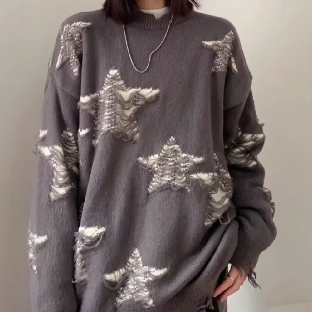 OOC' Casual Hollow Hole Stars Sweater