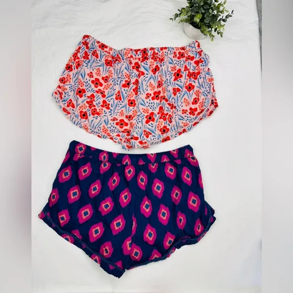 Pact Organic Cotton Breezy Light Gauze Sleep Short Small in Floral Poppy BUNDLE