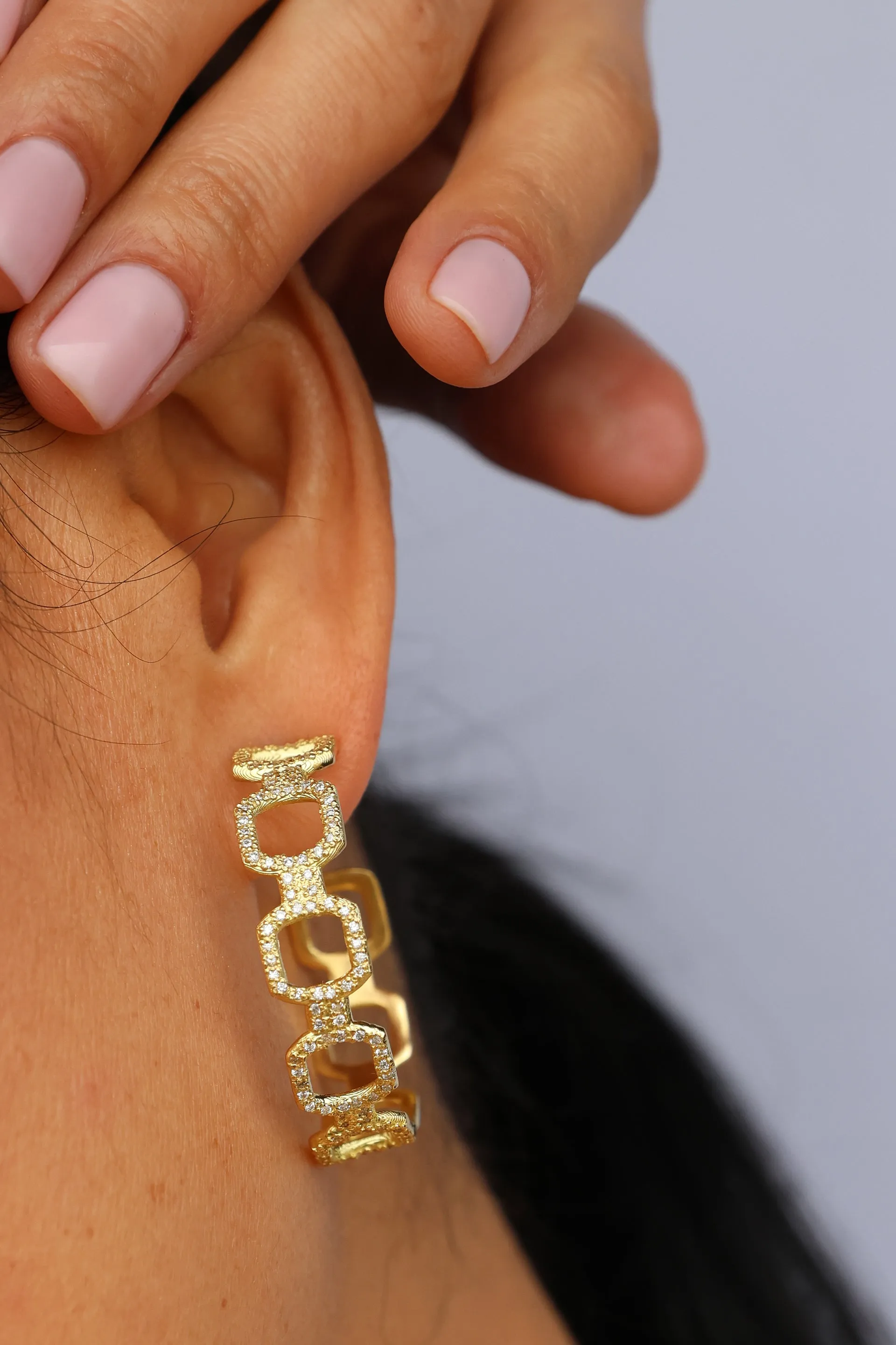 PAPERCLIP HOOP EARRINGS