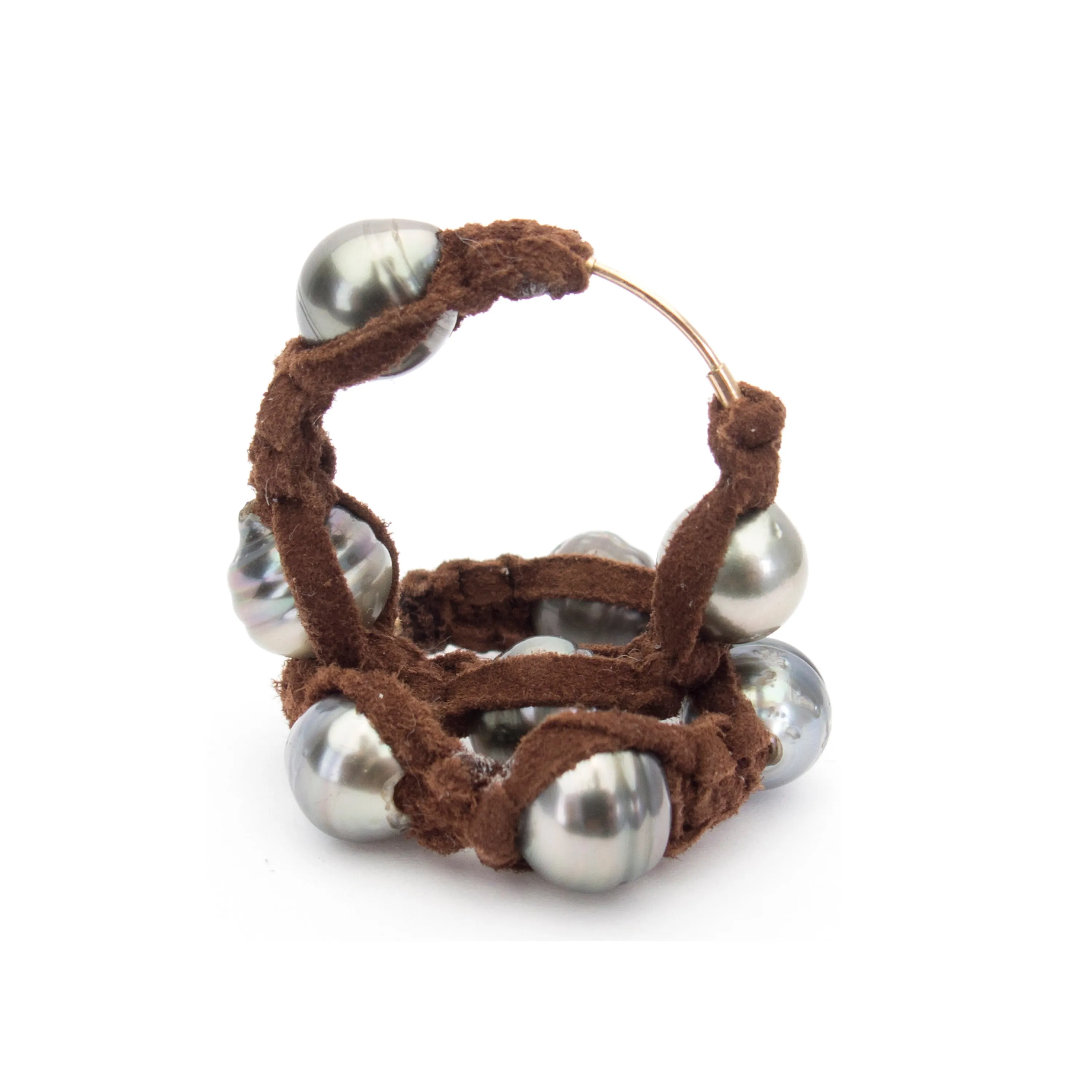 Pearl Suede Hoops