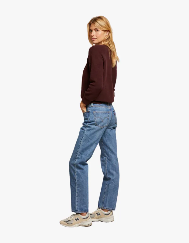 Perfect White Tee Ziggy Inside Out Fleece Shrunken Crew in Blackberry