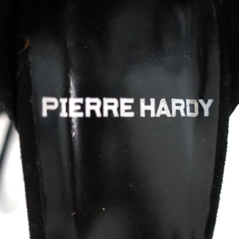 Pierre Hardy Blondie Sandals Black Suede Size 35 Open Toe Ankle Wrap Heels