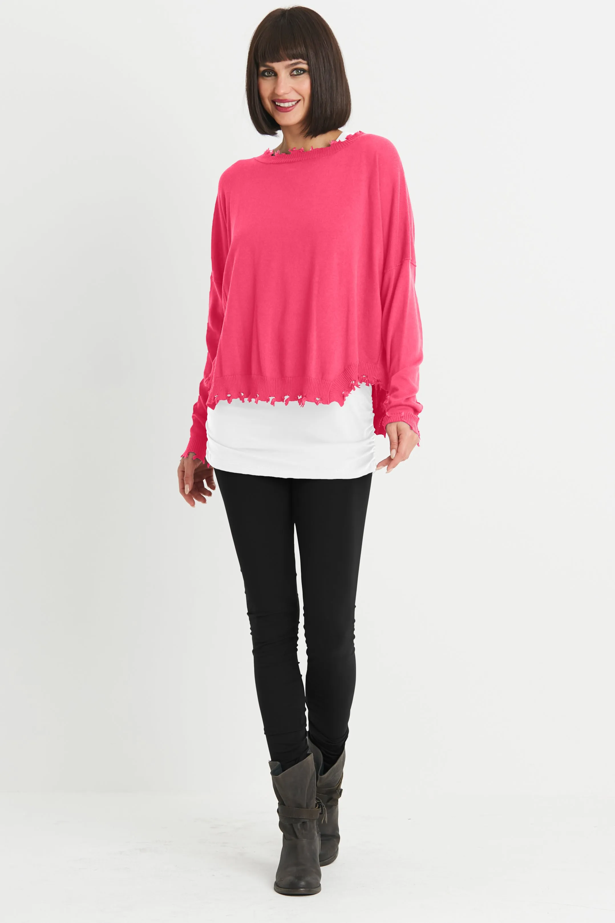 Pima Cotton Shabby Chic Crewneck Sweater