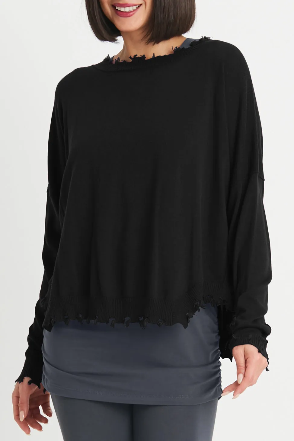 Pima Cotton Shabby Chic Crewneck Sweater