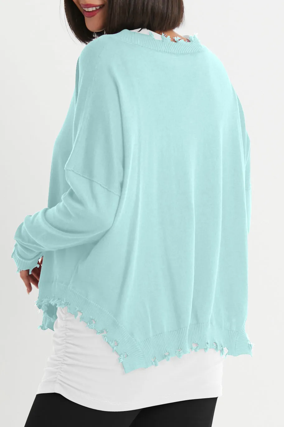 Pima Cotton Shabby Chic Crewneck Sweater
