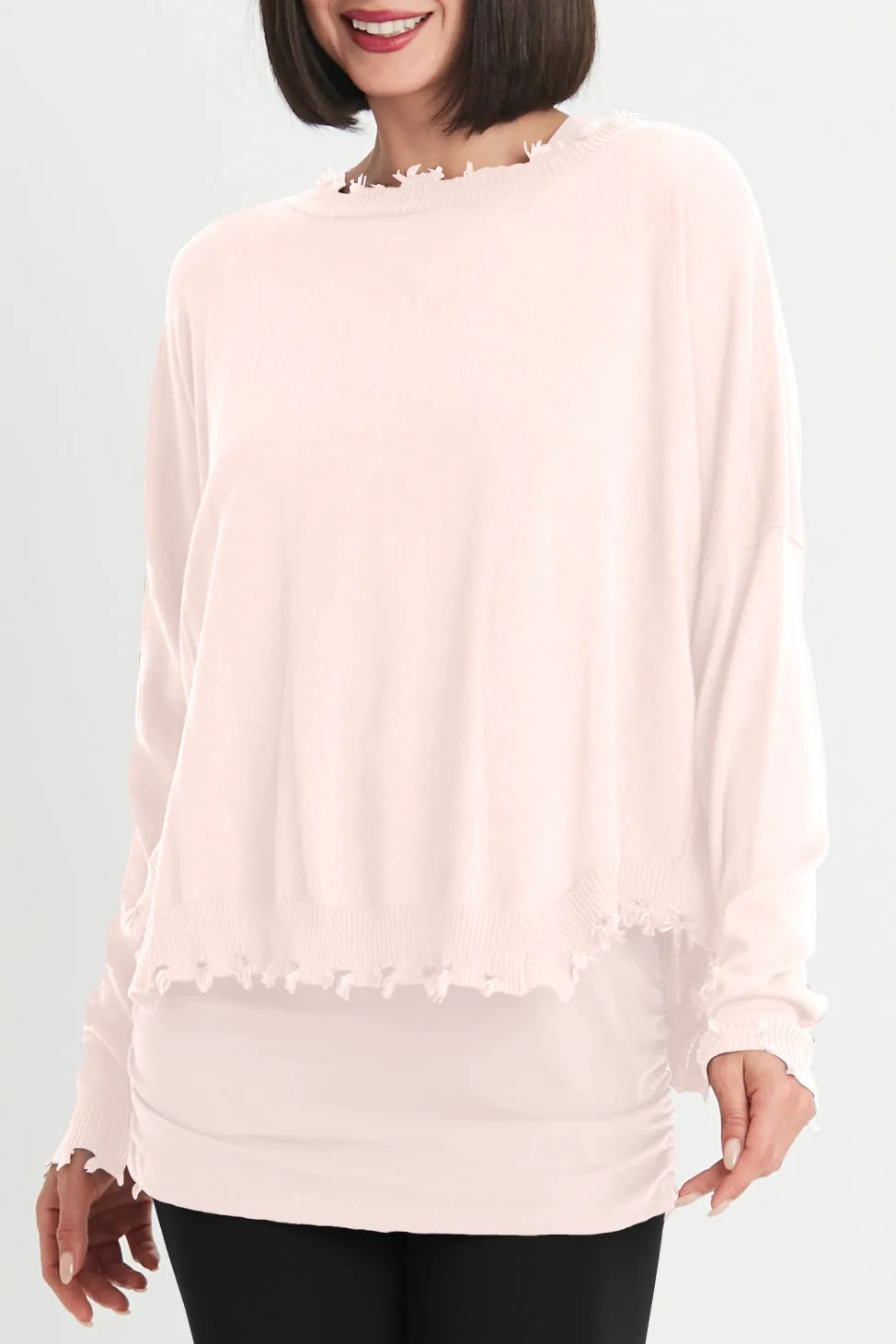 Pima Cotton Shabby Chic Crewneck Sweater