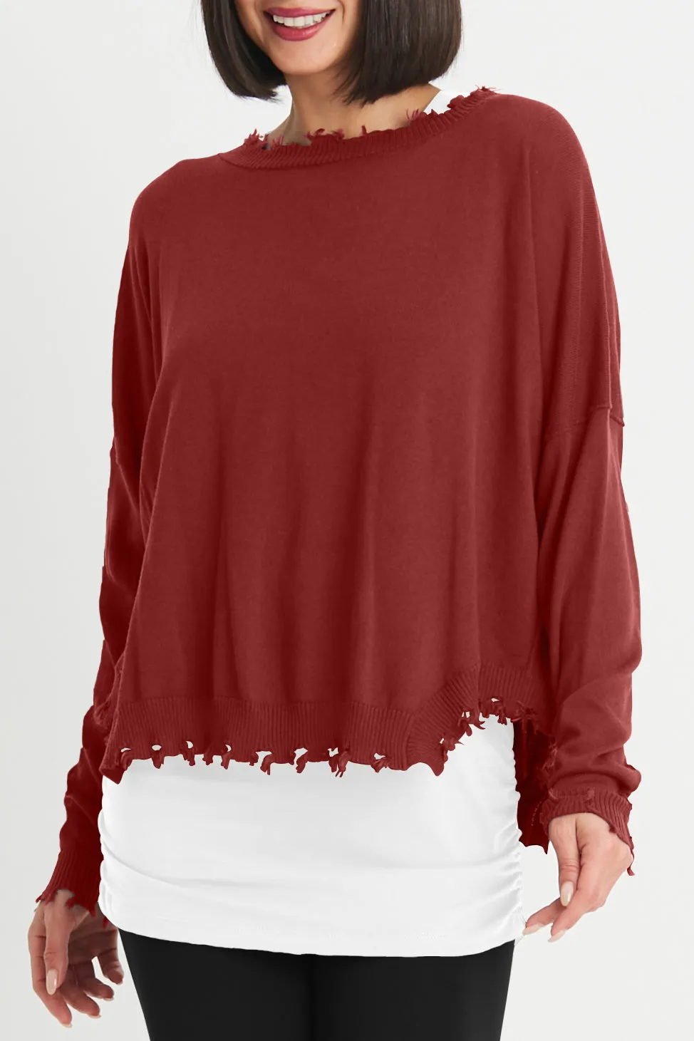 Pima Cotton Shabby Chic Crewneck Sweater