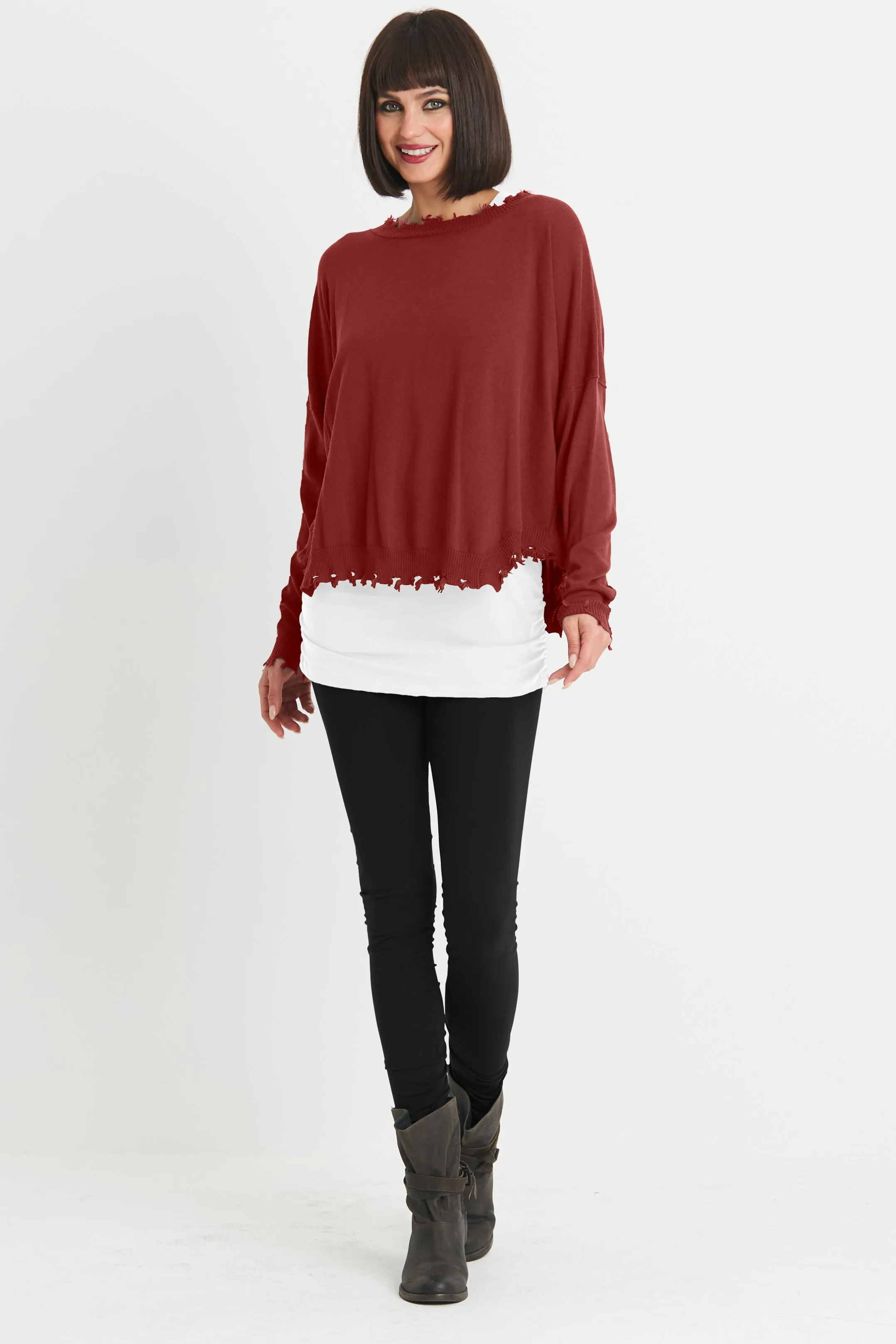 Pima Cotton Shabby Chic Crewneck Sweater