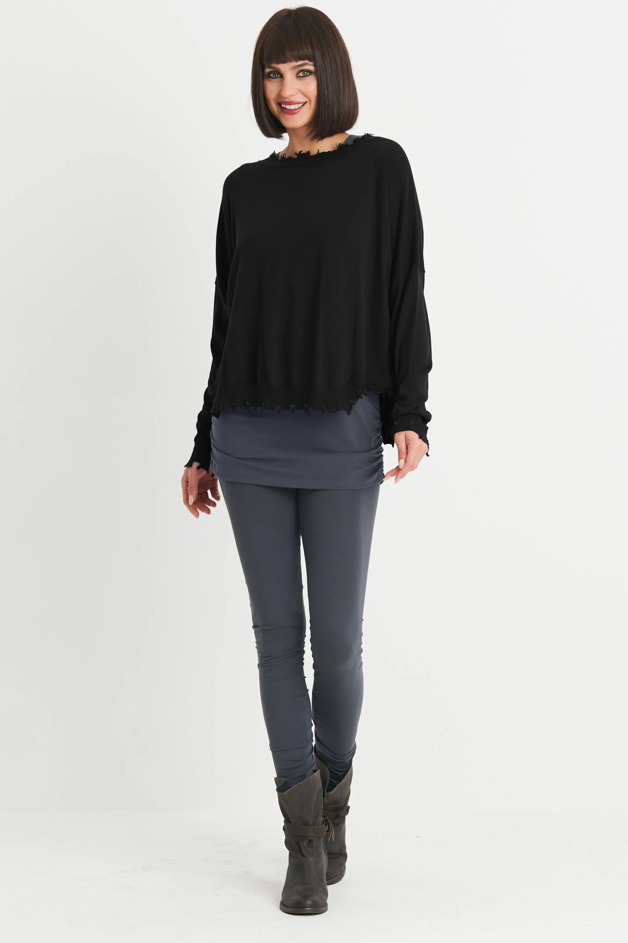 Pima Cotton Shabby Chic Crewneck Sweater