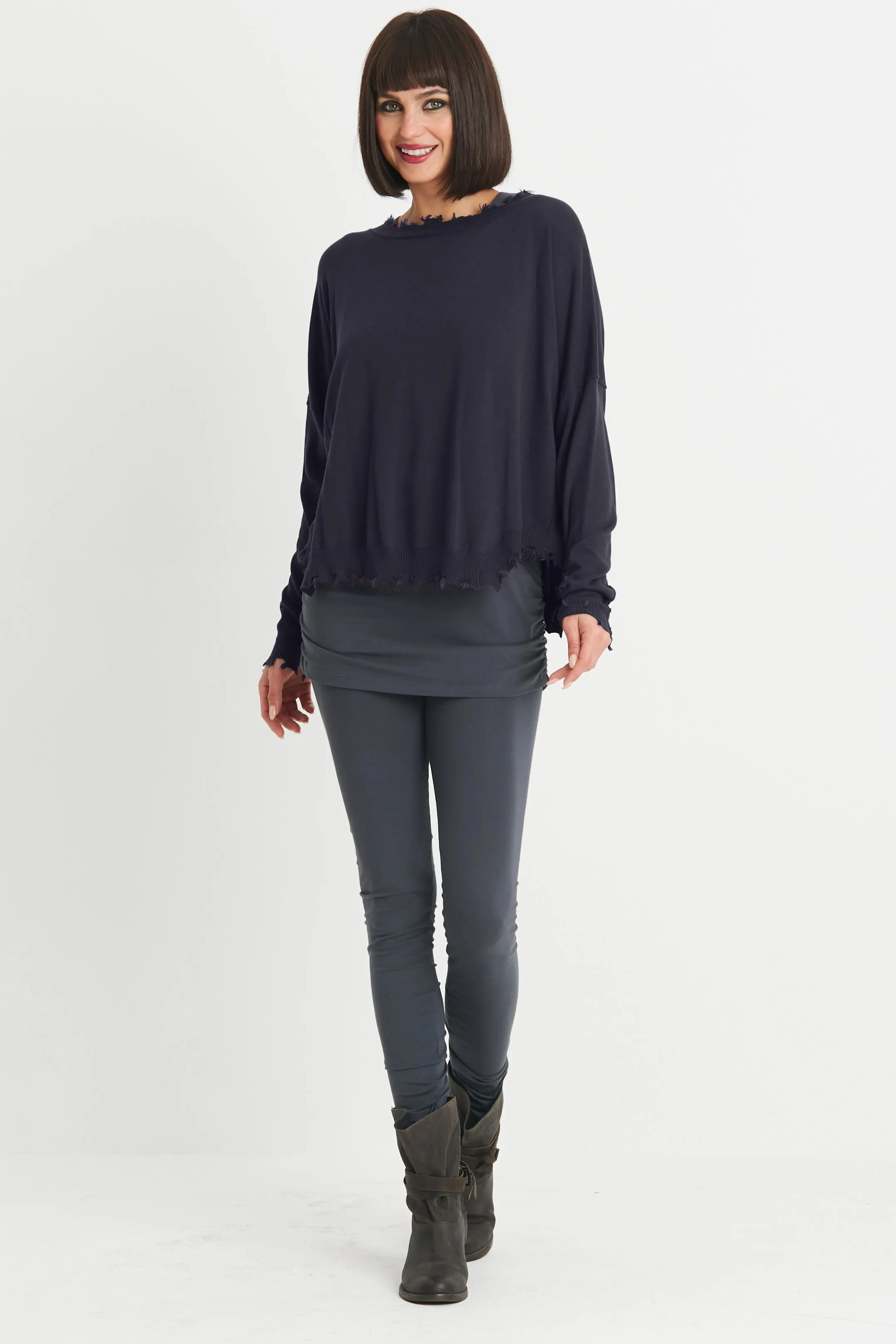 Pima Cotton Shabby Chic Crewneck Sweater