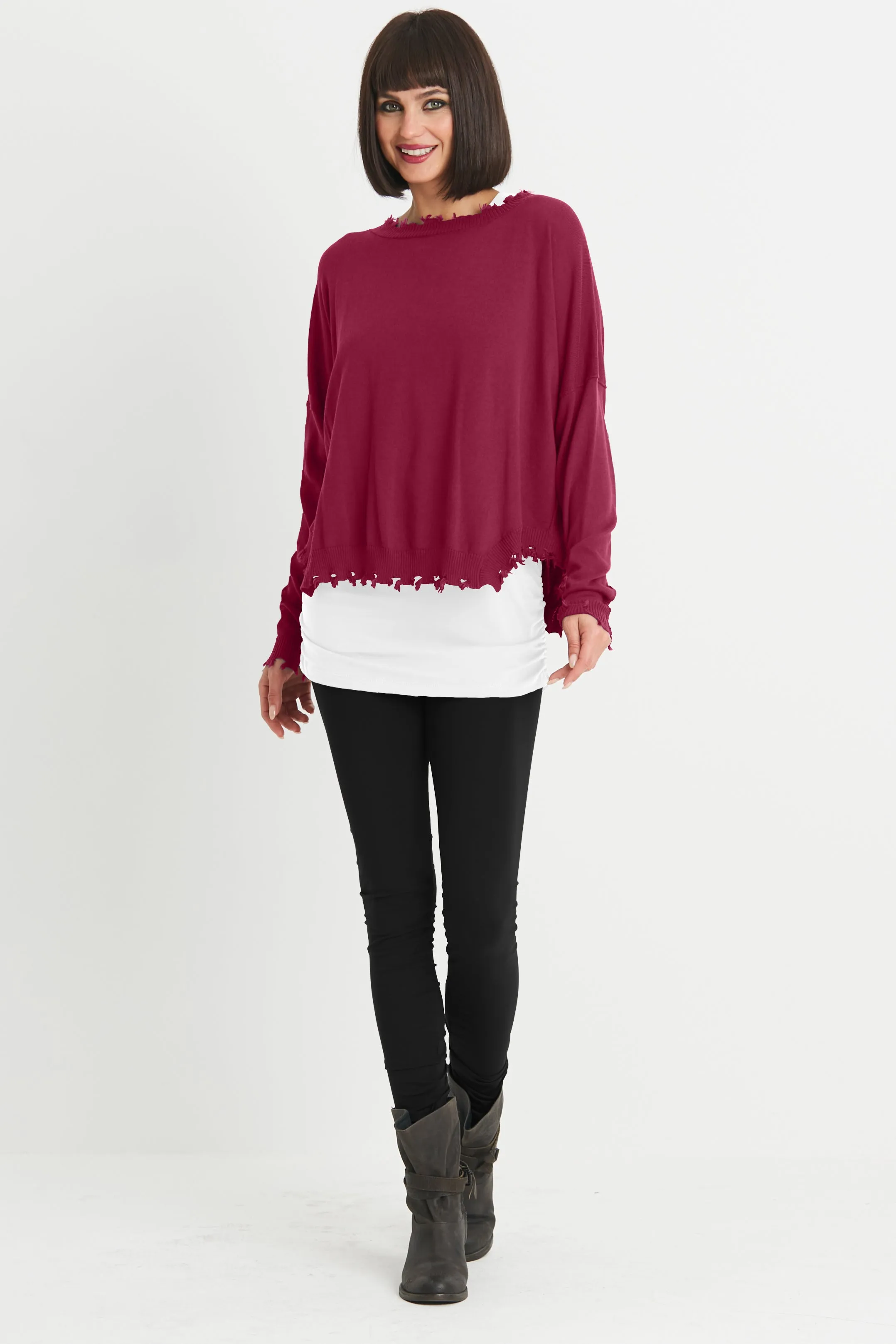 Pima Cotton Shabby Chic Crewneck Sweater