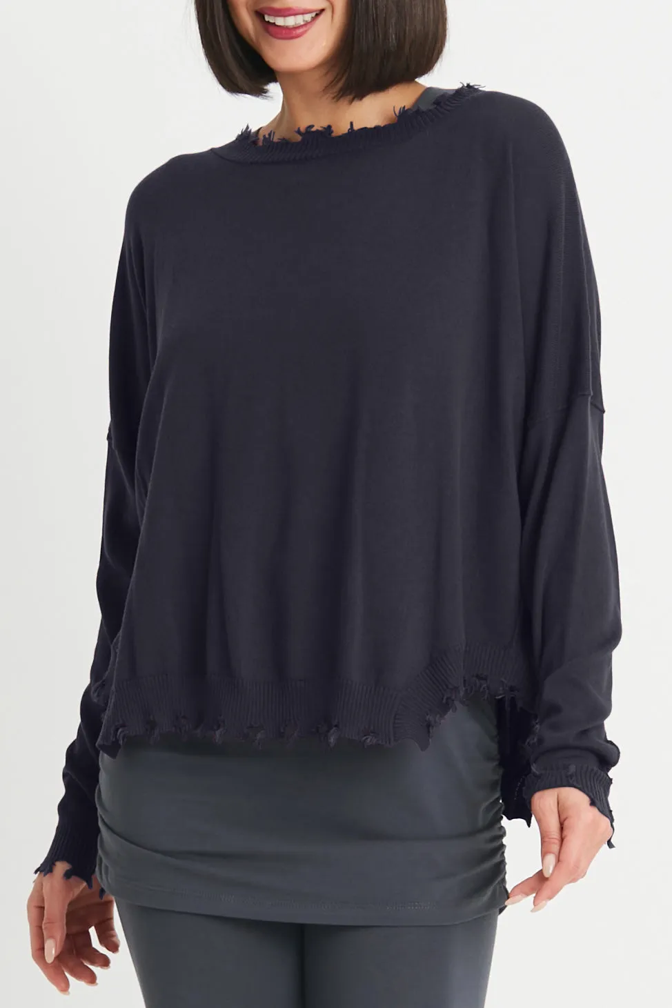 Pima Cotton Shabby Chic Crewneck Sweater
