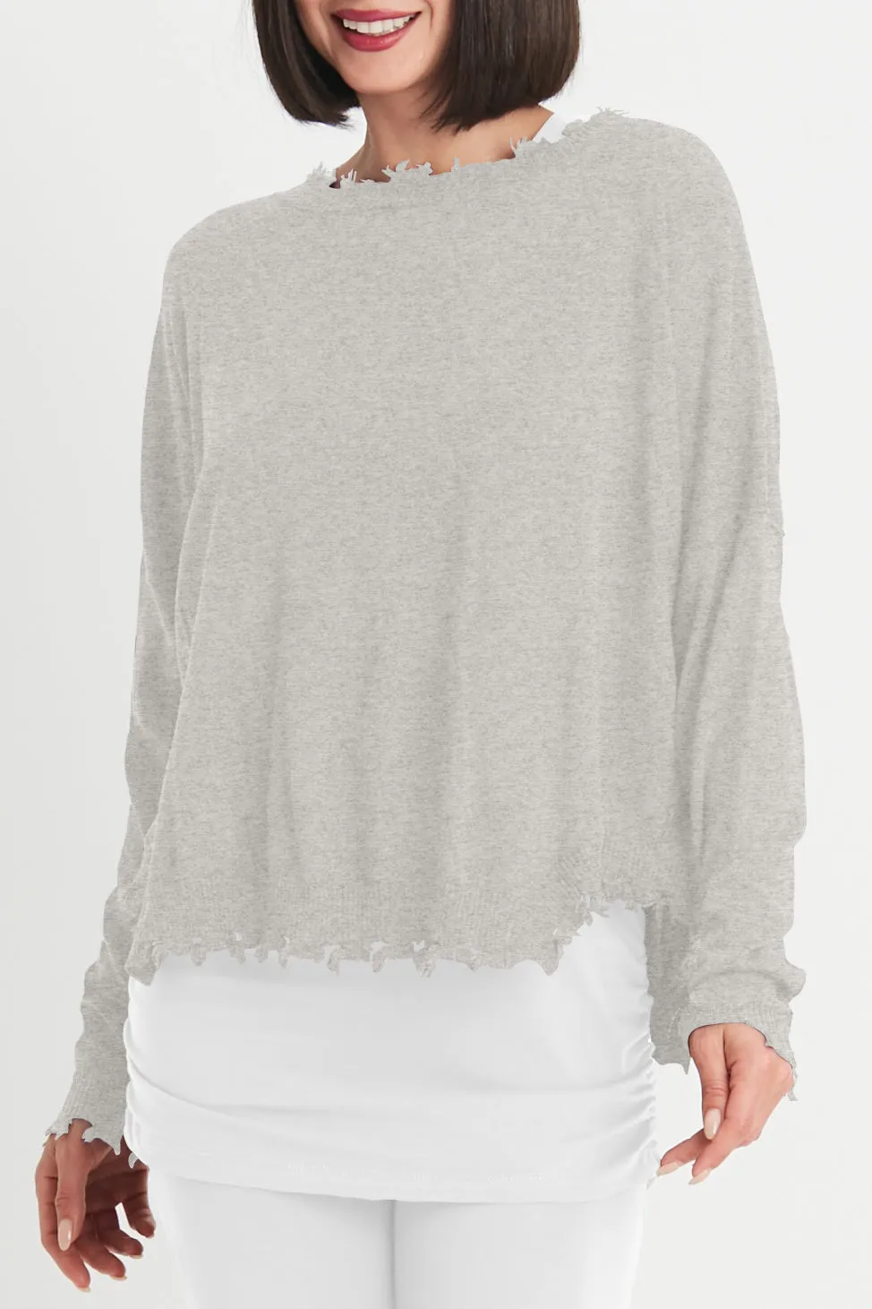 Pima Cotton Shabby Chic Crewneck Sweater