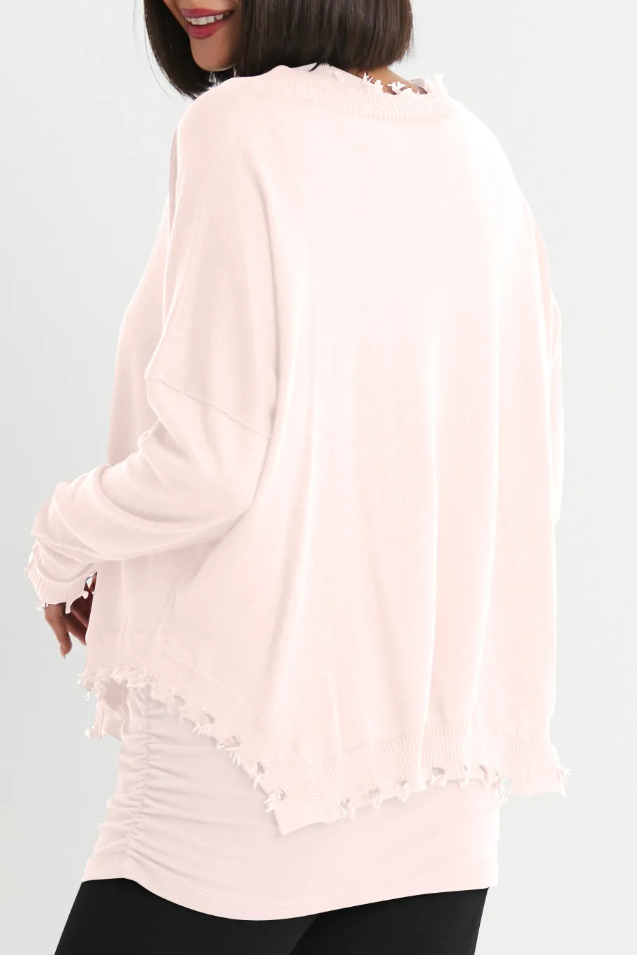 Pima Cotton Shabby Chic Crewneck Sweater