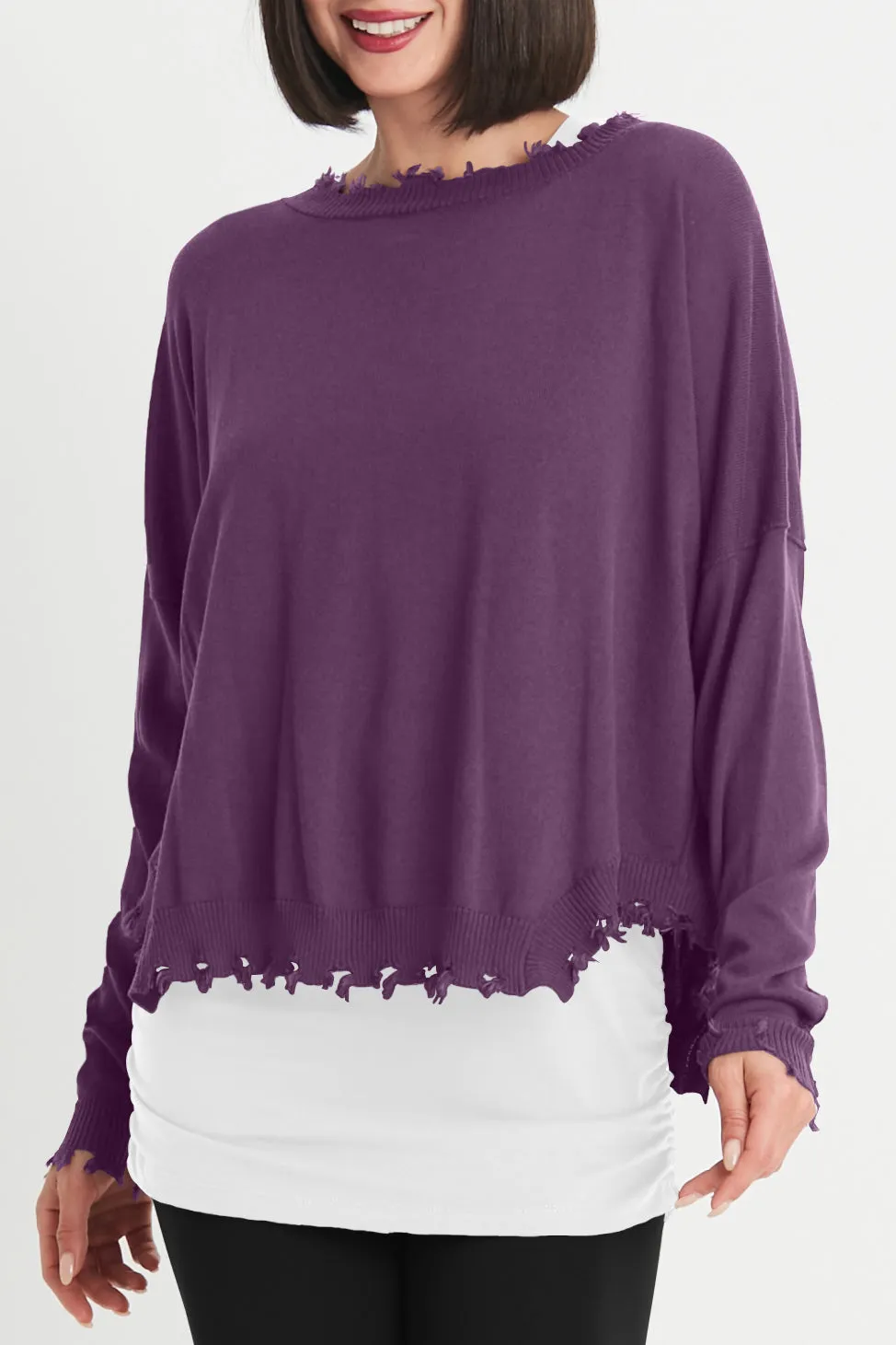Pima Cotton Shabby Chic Crewneck Sweater