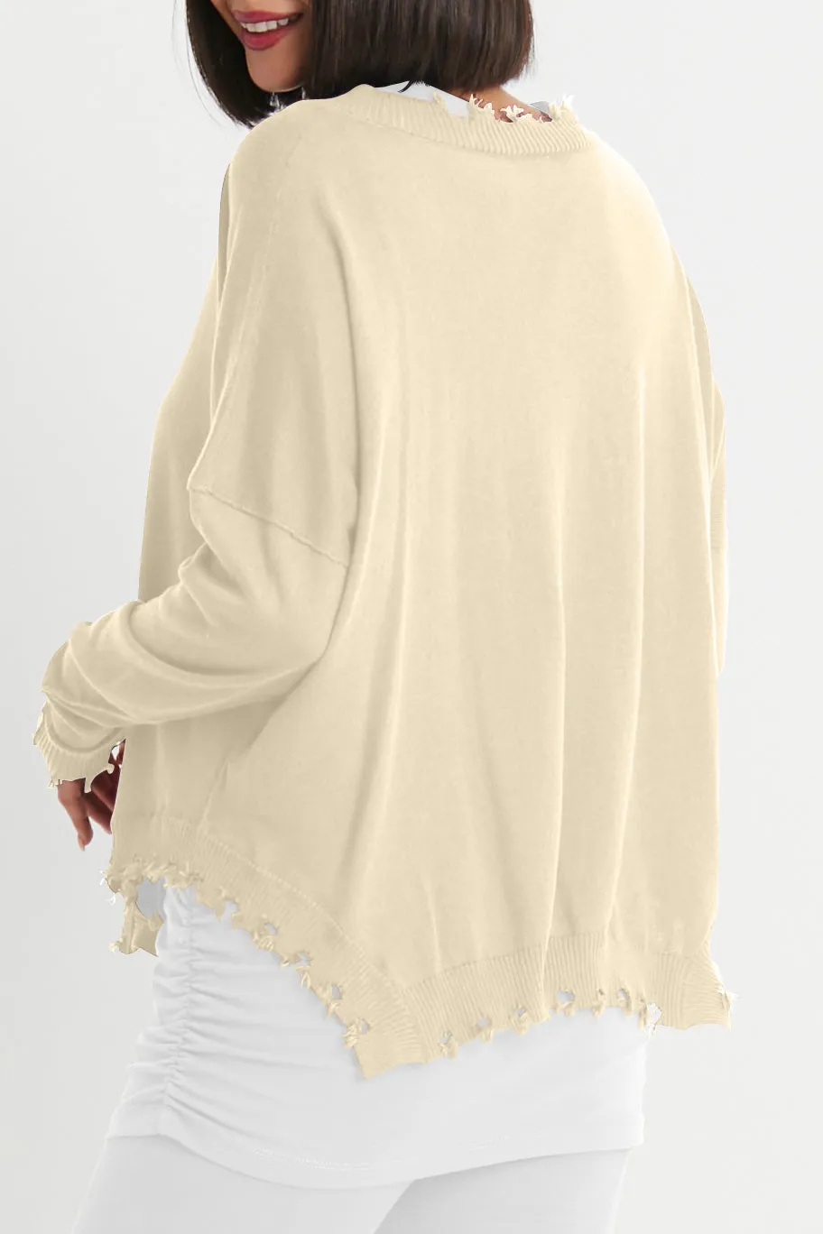 Pima Cotton Shabby Chic Crewneck Sweater
