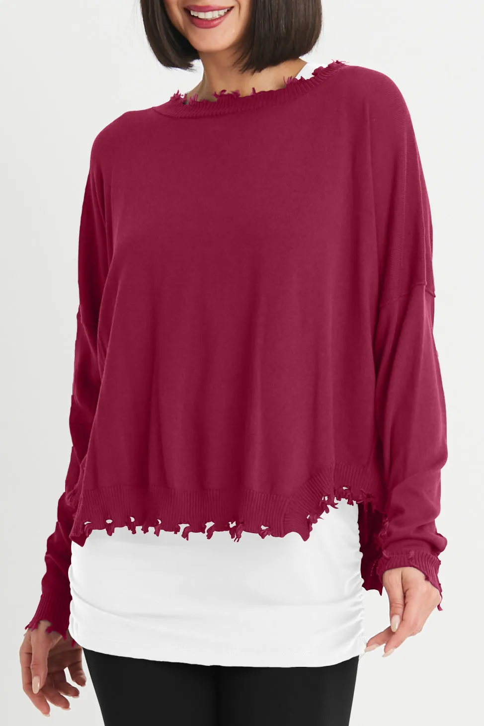 Pima Cotton Shabby Chic Crewneck Sweater