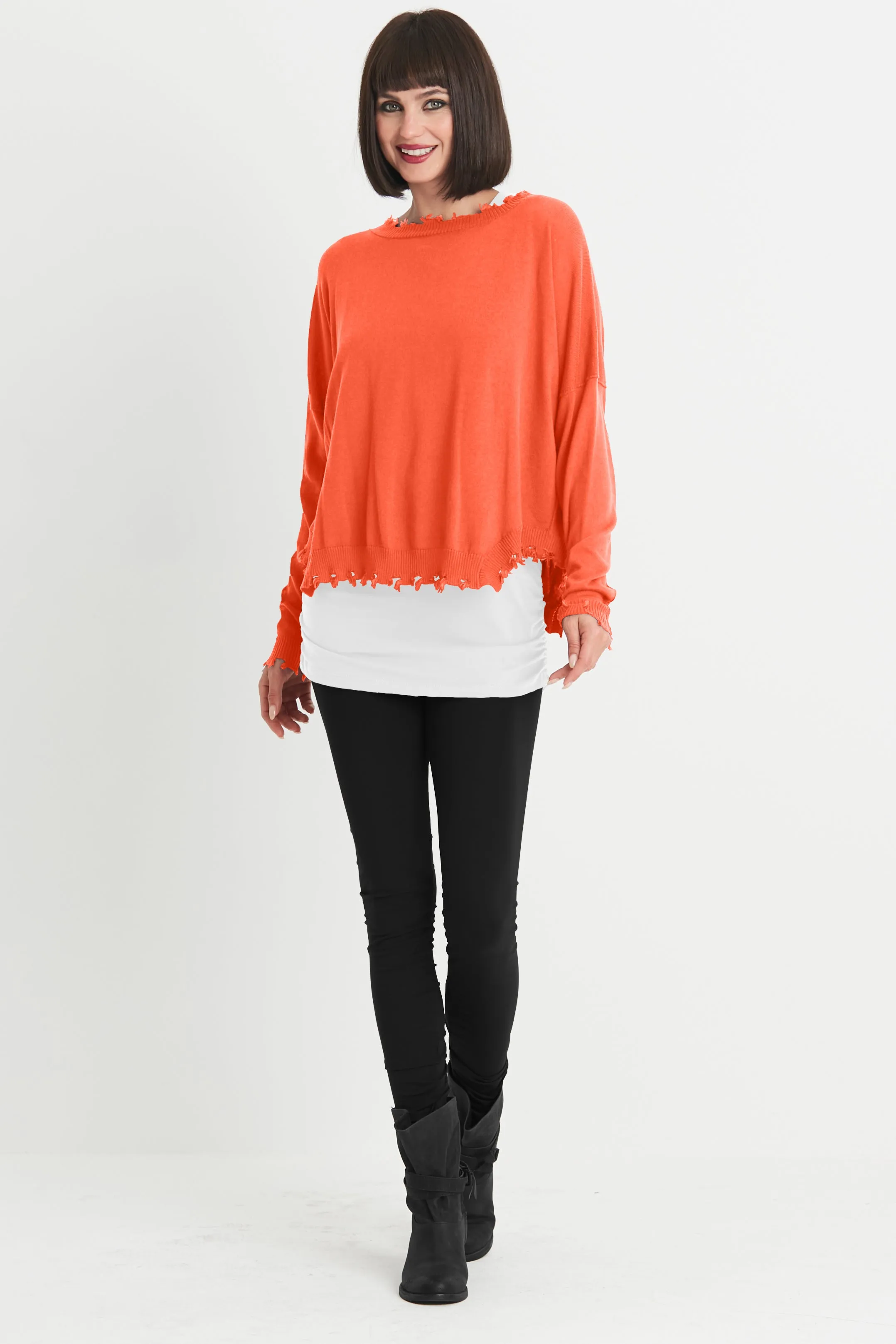 Pima Cotton Shabby Chic Crewneck Sweater