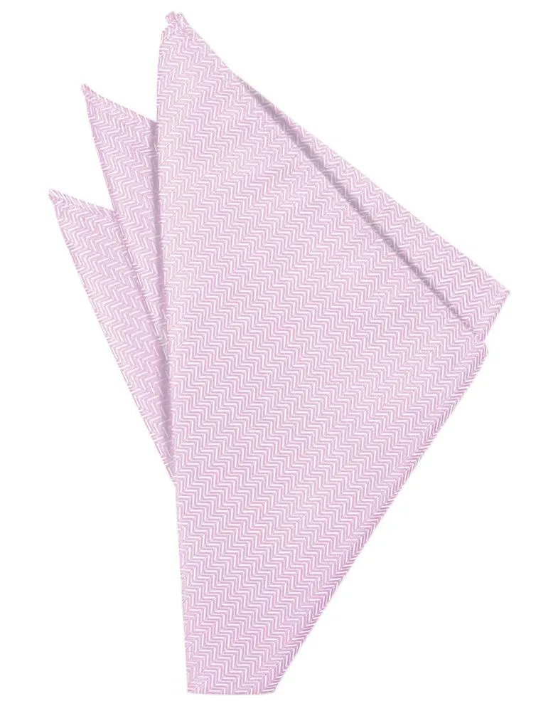 Pink Herringbone Pocket Square