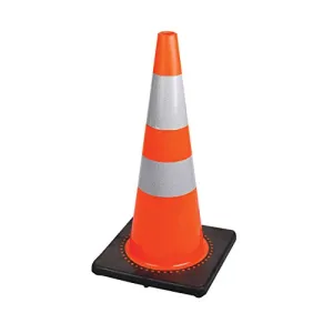 Pioneer V6200550-O/S 28" (70 cm) Premium PVC Flexible Safety Cone, Reflective Band (Traffic Cone) Orange, 70 cm