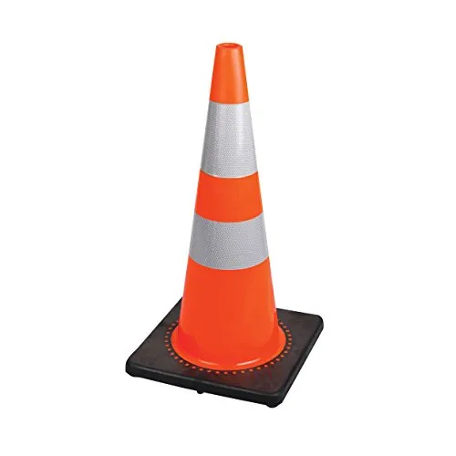 Pioneer V6200550-O/S 28" (70 cm) Premium PVC Flexible Safety Cone, Reflective Band (Traffic Cone) Orange, 70 cm