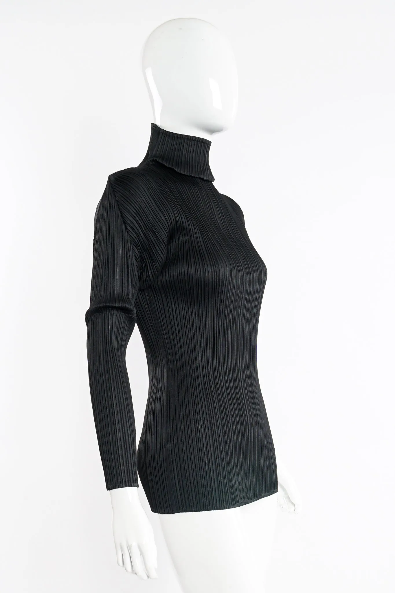 Pleated Turtleneck Top